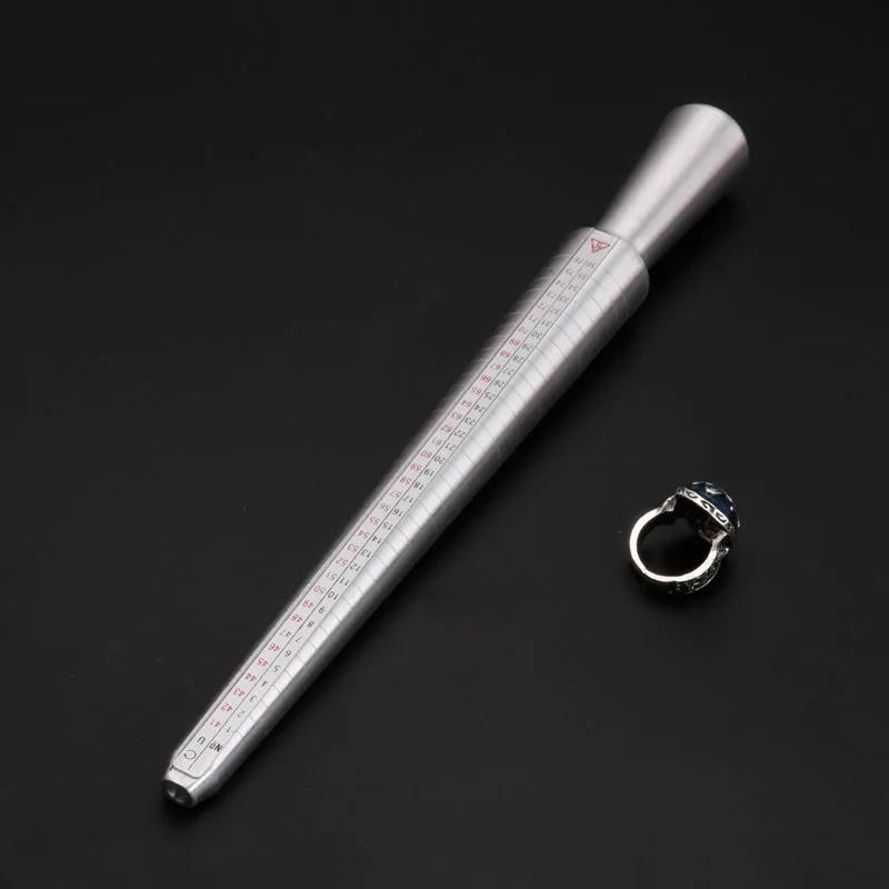 

New Metal Ring Sizer Guage Mandrel Finger Sizing Measure Stick Standard Tool Set