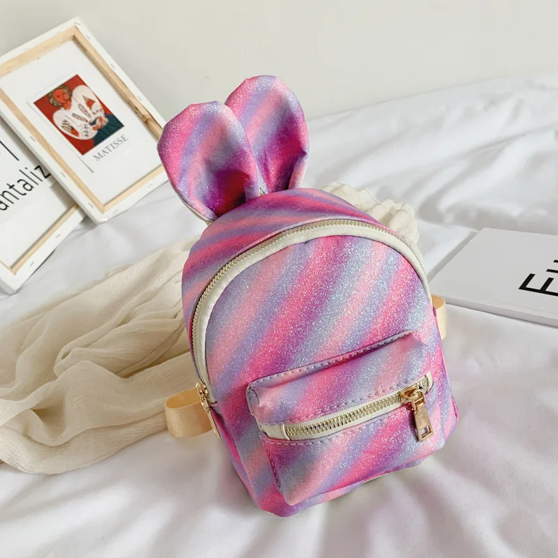 Colorful Mini Cartoon Schoolbag Backpack 2022 Bunny Ears Casual Candy Kindergarten Girls Baby Backpack Travel Cute Bagpack
