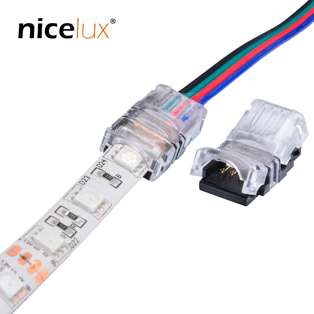 100 шт./лот 2pin 3pin 4pin 5pin Светодиодная лента коннектор для одной RGB RGBW цветной 3528 5050