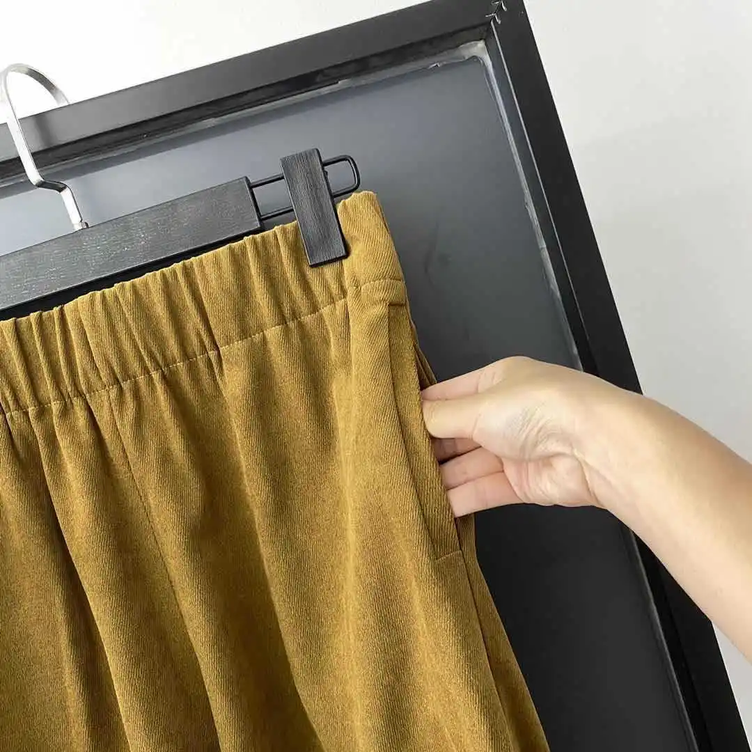 Женские брюки ретро саржа крутые красивые тонкие эластичные талии крупным