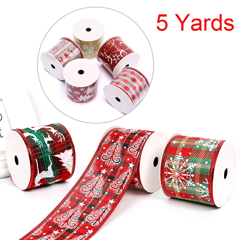 Рождественская лента с принтом праздничное свадебное украшение сделай сам