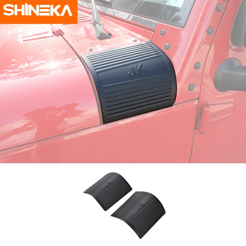 

SHINEKA Black Car Front Hood Wrap Angle Decor Cover Trim Stickers For Jeep Wrangler JK 2007-2017 2/4 Doors Exrerior Accessories