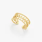Женское кольцо с полыми листьями из нержавеющей стали 316L, водонепроницаемое металлическое Золотое эстетическое кольцо 18 карат, кольца для женщин, подарок для девушек