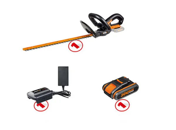 WITH BATTERY WORX WG259E электрический триммер для живой изгороди с платформой для аккумулятора Powershare - Цвет: WITH BATTERY