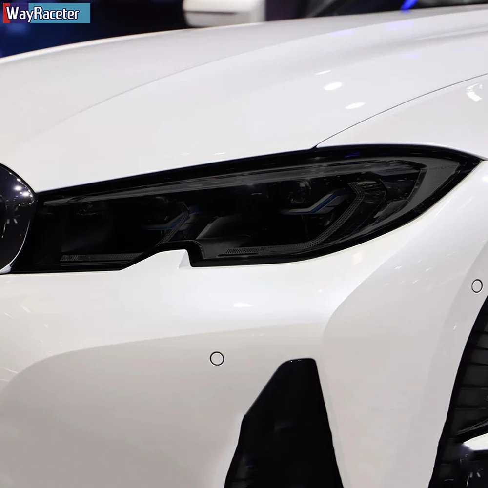 

2 Pcs Car Headlight Protective Film RestorationTransparent Black TPU Sticker For BMW 3 Series G20 G21 2019 2020 Accessories