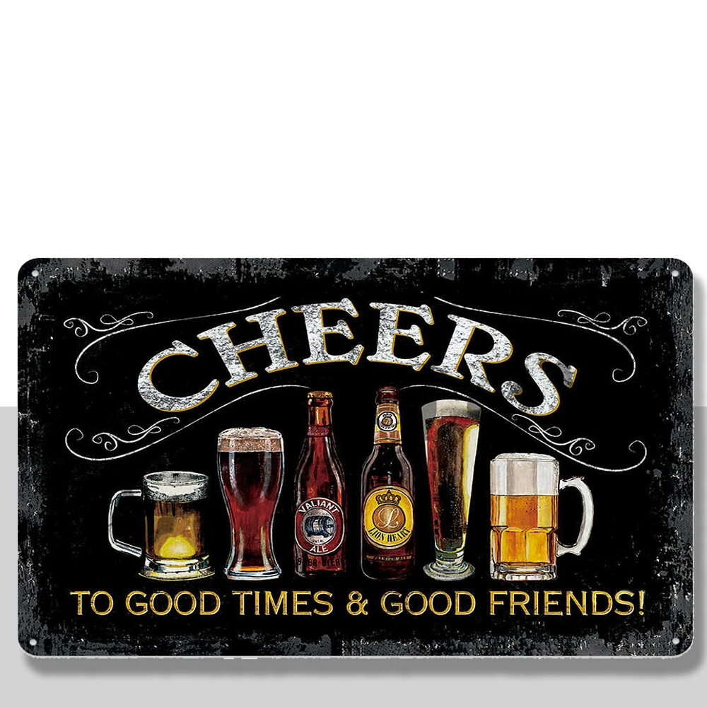 

Metal Tin Sign cheers good beers Pub Home Vintage Retro Poster Cafe