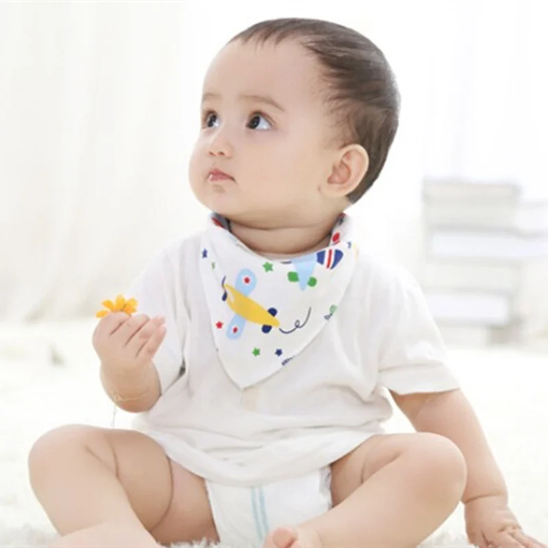 Baberos de algod&oacute;n para beb&eacute;, delantal de alimentaci&oacute;n triangular, bufanda de alimentaci&oacute;n de dibujos animados, cuello, babero, pa&ntilde;o para eructar, pa&ntilde;uelo para Saliva-1