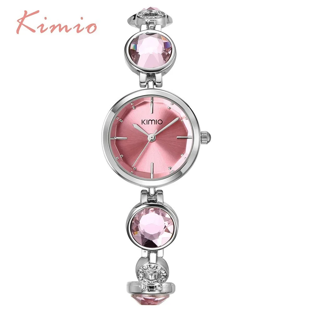 KIMIO Fanshion качественные кварцевые часы с браслетом со стразами женские 2019