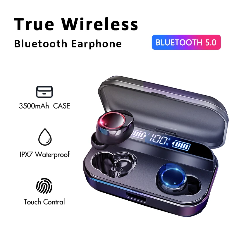 X11 TWS Bluetooth наушники IPX7 водонепроницаемый Bluetooth 5,0 с 2600 мАч чехол для зарядки Беспроводная bluetooth-гарнитура