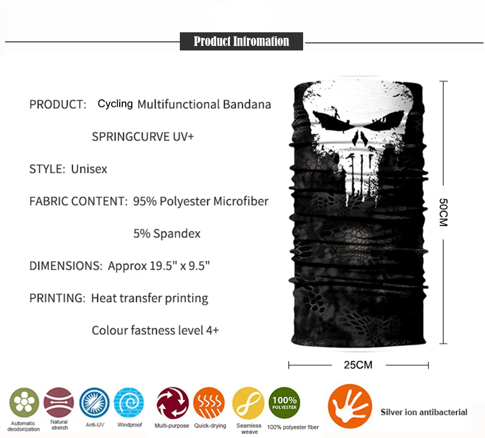 Шарф с 3d-изображением Венома из аниме бесшовная Бандана черепом Шейная повязка
