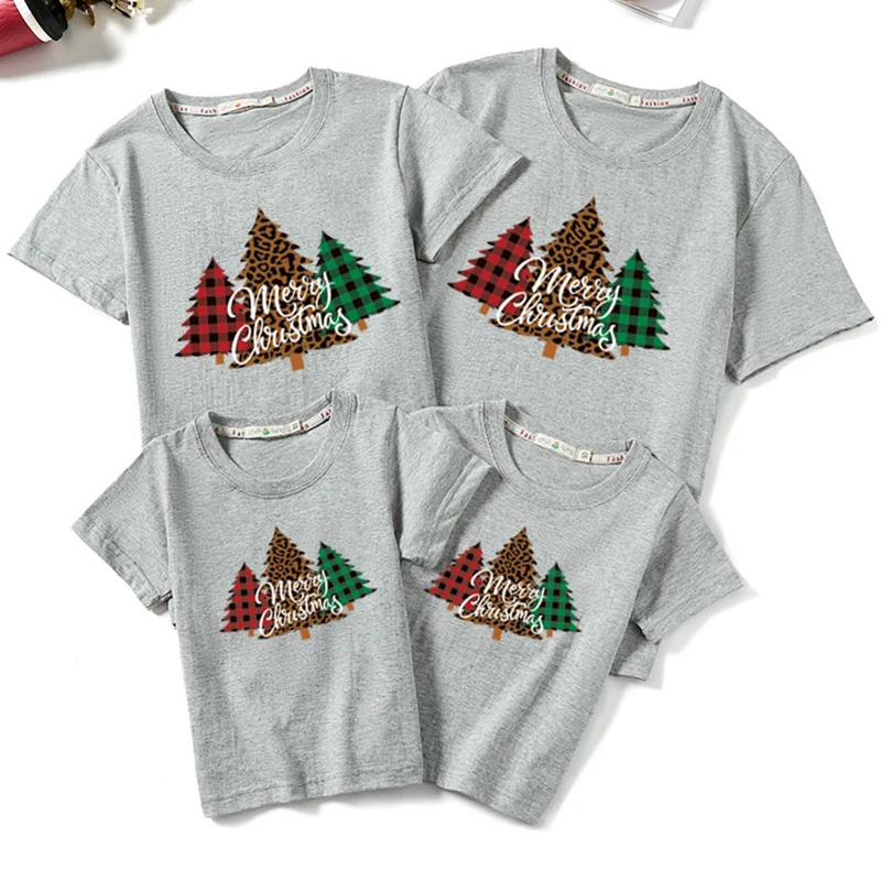 Christmas Family T-shirt Women Men Baby Look Father Mother Son Daughter Clothes Matching Outfits | Мать и ребенок