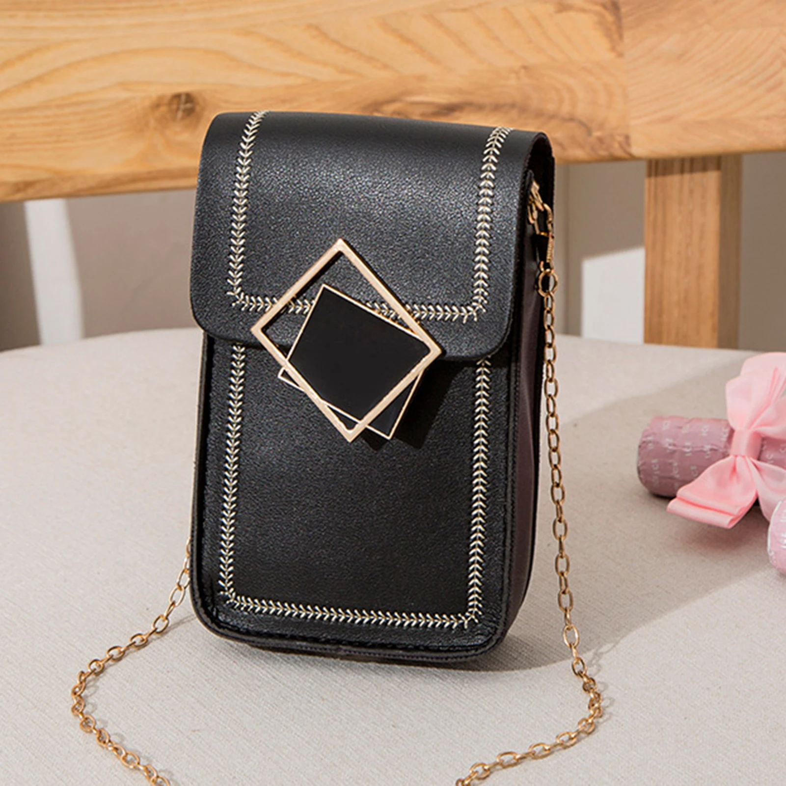 

Luxury Womens Wallets With Chain Fashion Small Phone Bag For Women Credit Card Holder Money Purse Storage Wallets Monedero Mujer