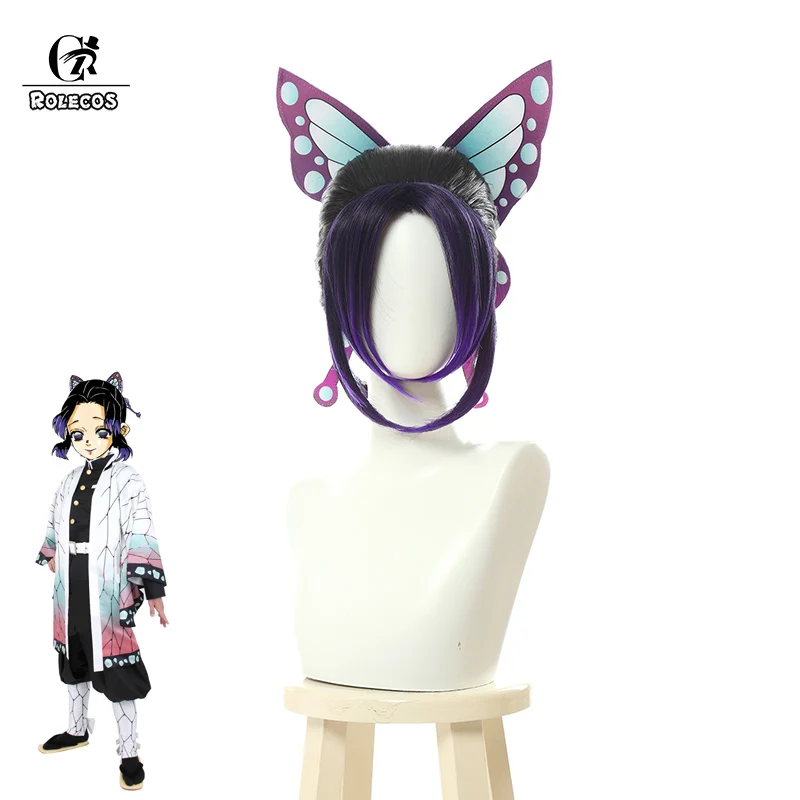 ROLECOS аниме Demon Slayer Kimetsu no Yaiba Kochou Shinobu женский косплей термостойкие синтетические