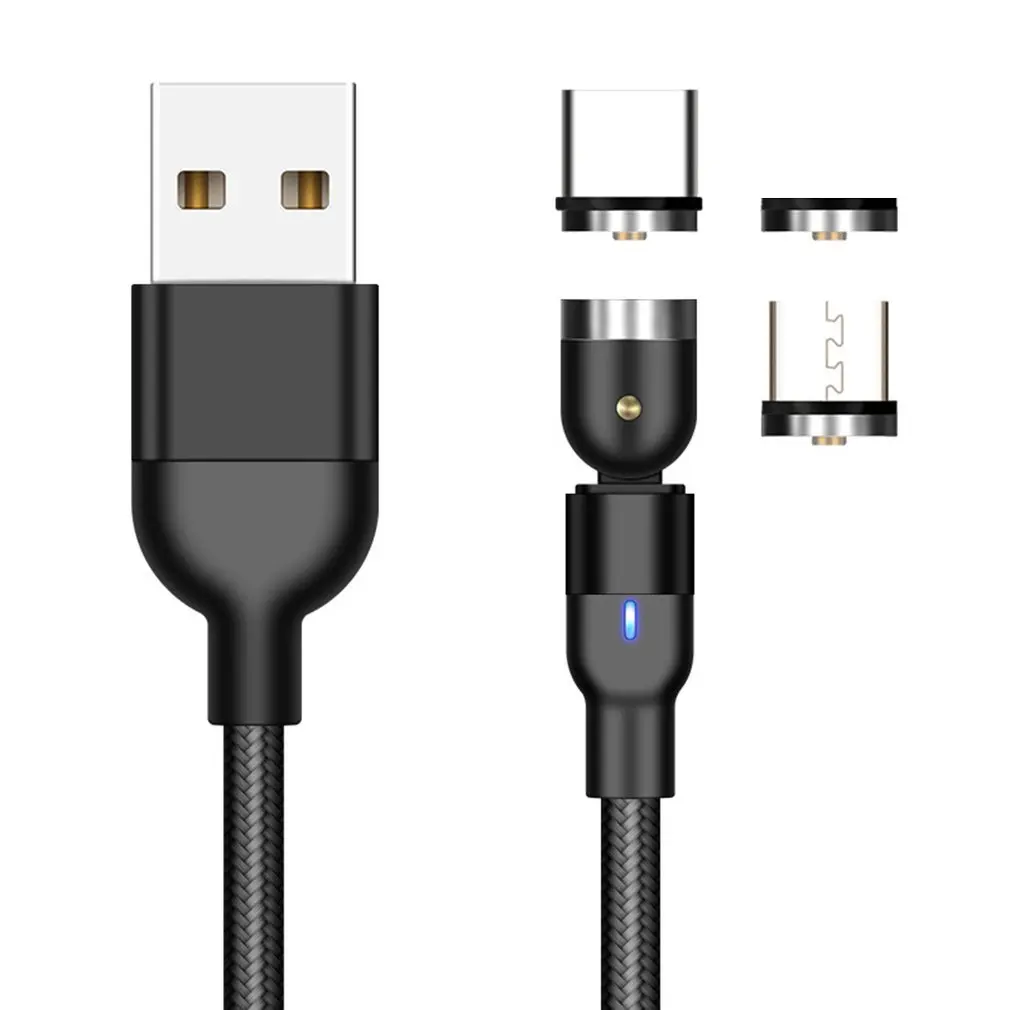 Магнитный кабель для передачи данных 3 в 1 магнитный зарядки с вращением на 540