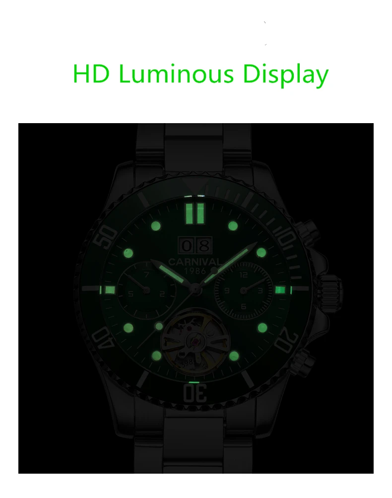 Tourbillon механические часы для мужчин Топ люксовый бренд карнавальные часы спортивные автоматические часы водонепроницаемые мужские часы Relogio светящиеся