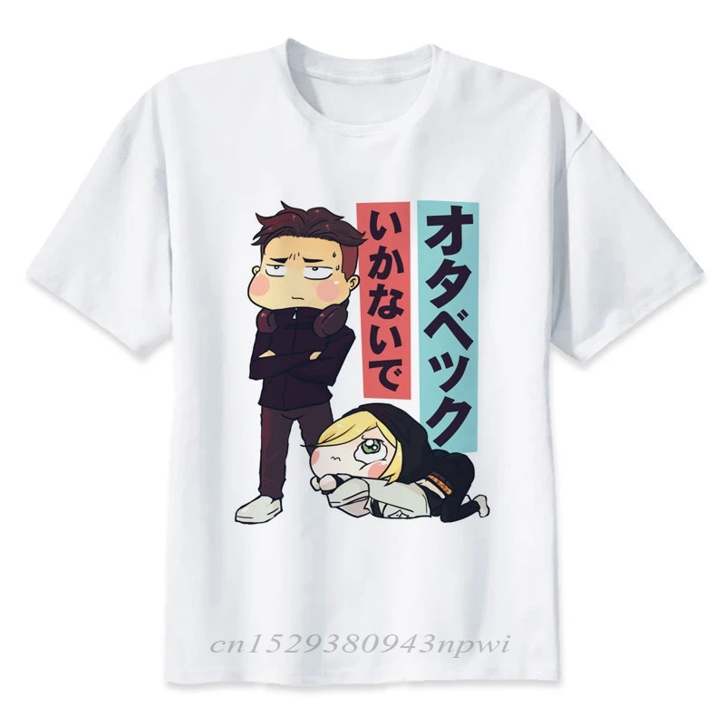 Футболки yuri on ice мужские Смешные Модальные футболки с коротким рукавом и круглым