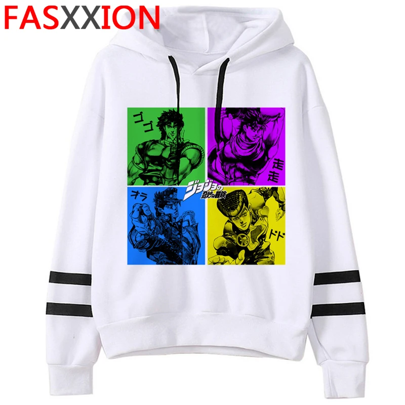 

Мужская толстовка с капюшоном Jojo Bizarre Adventure, зимняя теплая толстовка в стиле Харадзюку, винтажная толстовка, мультфильм японское аниме