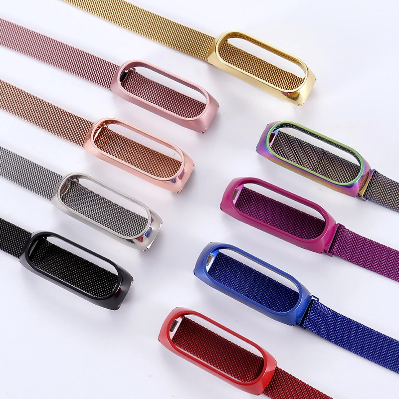 Металлический сменный ремешок для Mi Band 5 4 3 умный Браслет Xiao Mi5 M4 M3 аксессуары