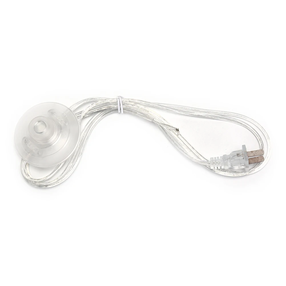 

1Pc AC 250V 2A Push On/Push Off Two Inline Lighting Lamp Round Foot Switch Foot Pedal Push Switch With Power Line