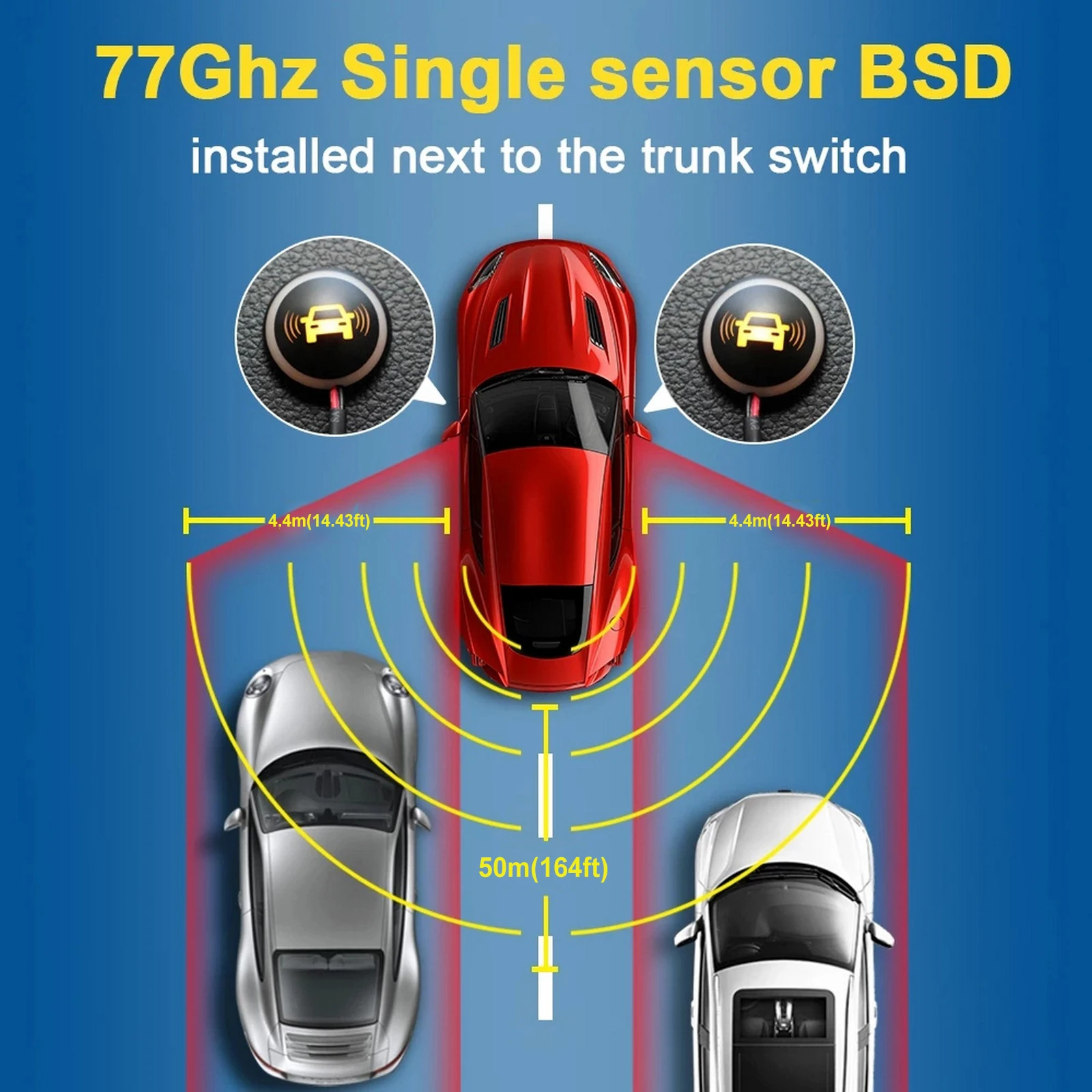 

77Ghz Millimeter Wave Radar Blind Spot Detection System BSD Microwave Blind Spot Reversing Warning Monitoring Change Lane Radar