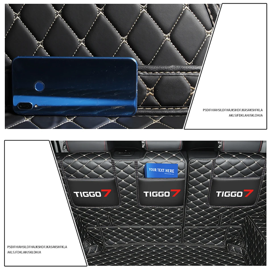 Цена Кожаные коврики для багажника автомобиля Chery Tiggo 7 Pro 2020 2021, 7 мест, защита от грязи, строительные аксессуары