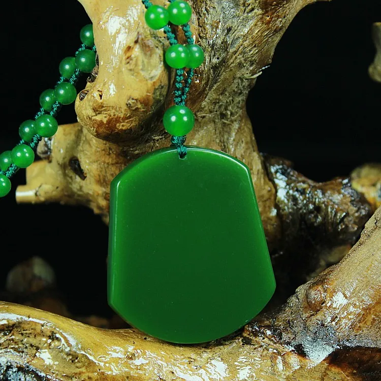 Chinese Natural Colour Jade Landscape Pendant Beads Necklace Hand-Carved Charm Jadeite Jewelry Fashion Gifts for Men Women | Украшения и