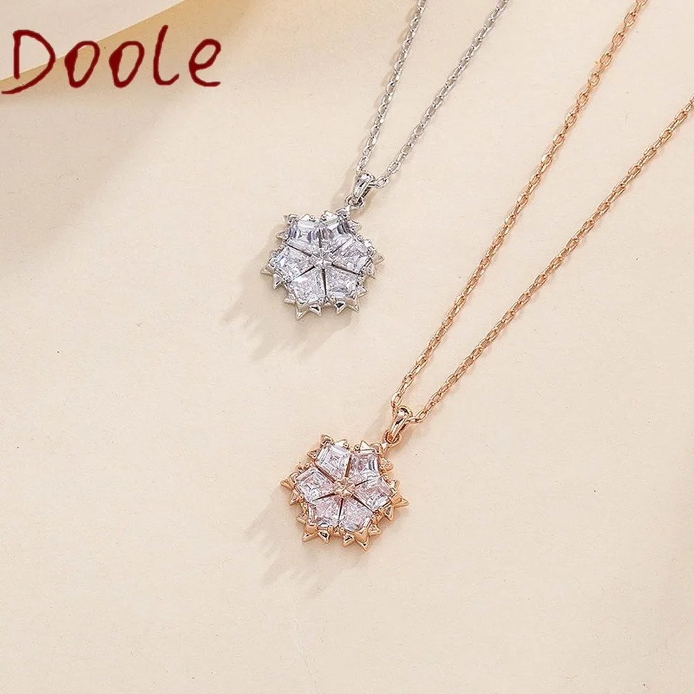 

Fashion Jewelry High Quality SWA Exquisite Temperament Snowflake Star Pendant Women Necklace Chain Romantic Gift Name Necklace