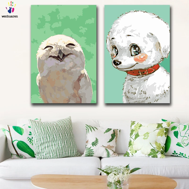 Сделай Сам картинки для раскраски по номерам с цветами милые маленькие животные