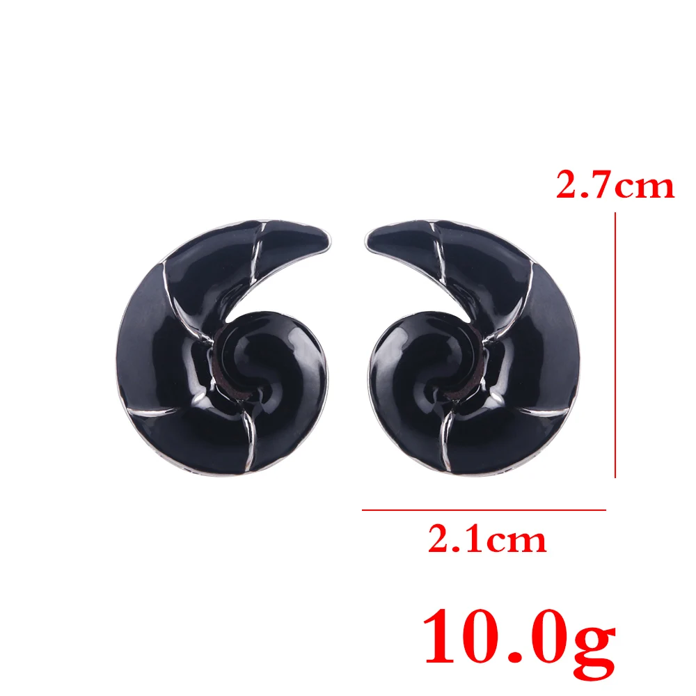 

1PC Harong Ladybug Cat Noir Goat Stud Earrings Girls Punk Jewelry Pretty Black Enamel Comic Christmas Cute Earrings Women Gift