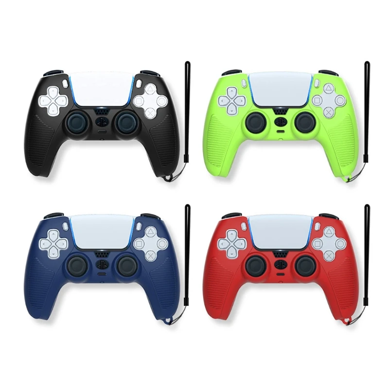 

X37D Handle Sleeve Silicone Case Dustproof Skin Protective Cover Anti-Slip for S-ony Play Station PS5 Controller Game