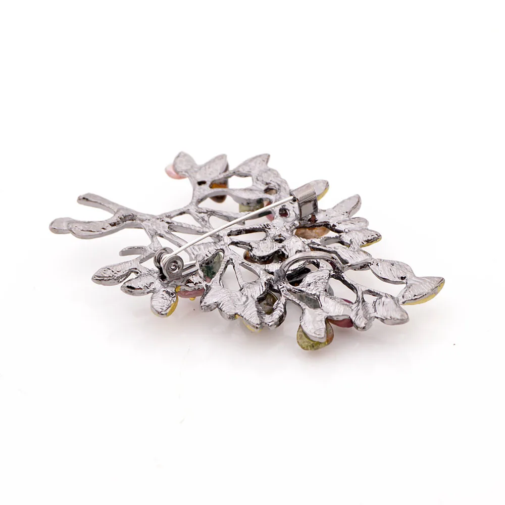 

Young Tulip elegant branch shape brooches leaf shape pins bouquet high quality party gift coat dress hat decorate brooches gift