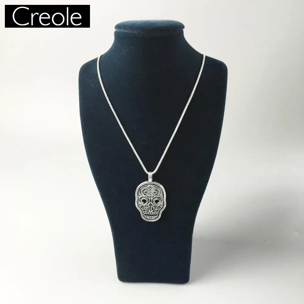 Ожерелье из звеньев цепи с черным черепом маска паве подарок для мужчин и женщин