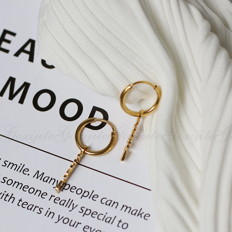 

Goxijite 1 Pair Customize Name Hoop Earring Women Men Personalized Letter Ear Bone Buckle Earrings Punk Hip-hop Jewelry