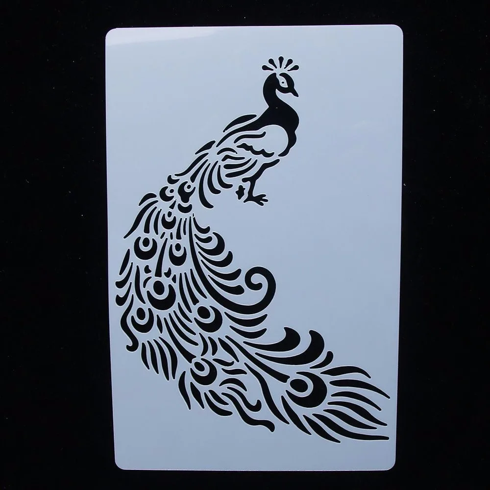 1 шт. павлин с выгравированным тотемным цветком Форма трафарет Инструменты для