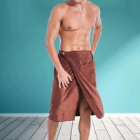 2022 fashionable mens wearable bath towel velcro microfiber belt pocket soft home outdoor swimming beach towel