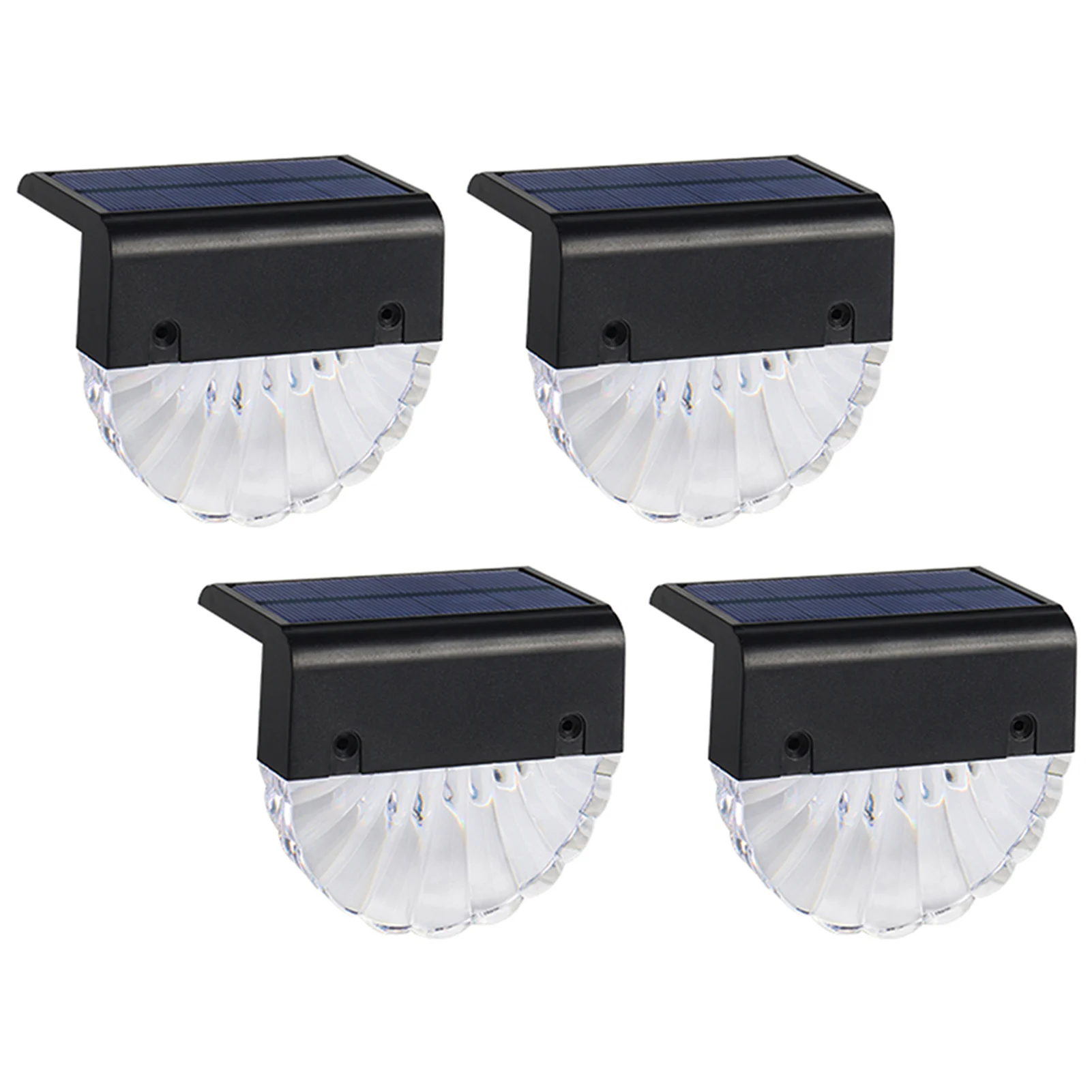 

4pcs LED Solar Lamp Path Stair Outdoor Waterproof Wall Light Garden Landscape Step Stair Deck Lights Balcony Fence Solar Light