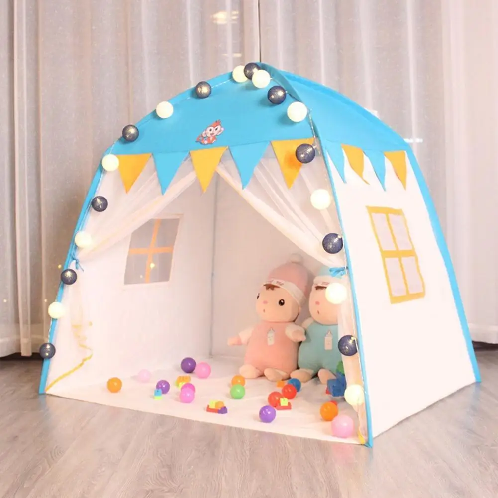 Детская палатка Большая складная противомоскитная домик для игр синий розовый