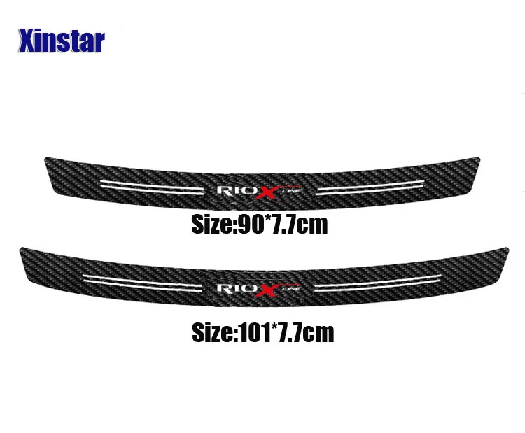 Защитная Наклейка для заднего бампера автомобиля из углеродного волокна kia rio x-line
