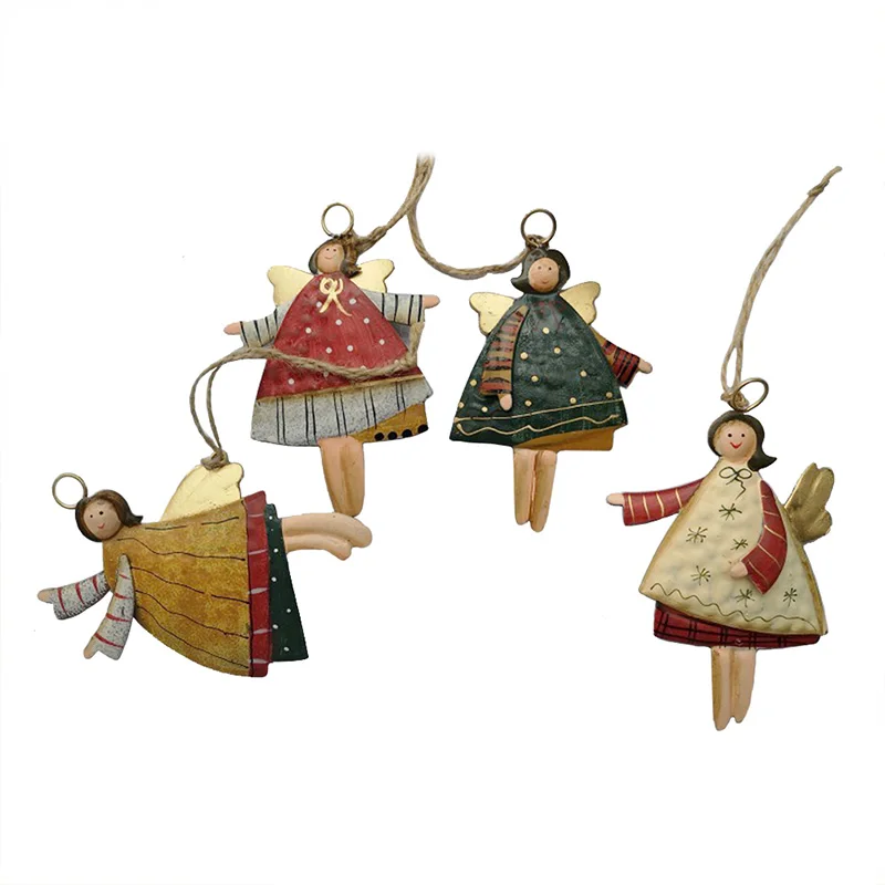 

Dancing Metal Angels Decor, Various Colors, Christmas Ornaments Angel Dancing Christmas Tree Ornaments, 12 Per Set