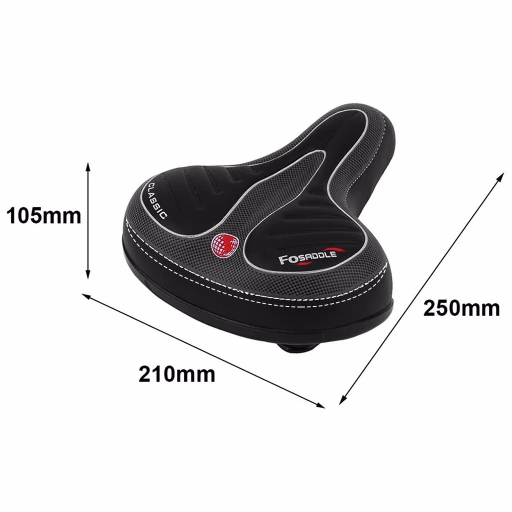 Bicycle Saddle Comfortable Wide Big Bum Bike Gel Cruiser Extra Sporty Soft Pad Seat Suitable For Any Type Of |