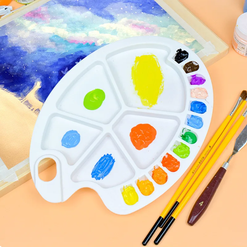 

1Pcs Palette Art Alternatives Paint Artist Watercolor Plastic Palette School Supply Oil Painting Clothing White Pigment Tools