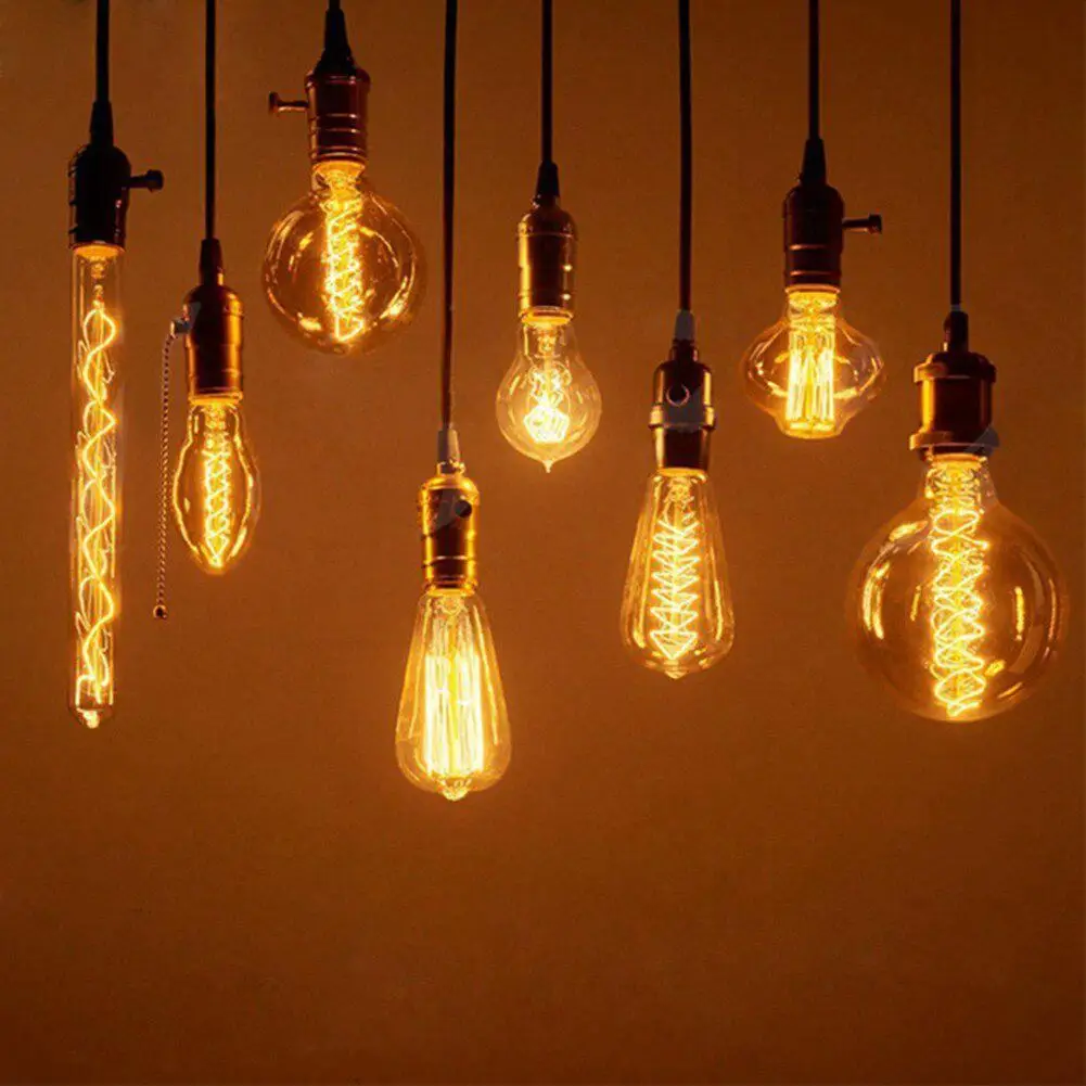 E26 E27 100-265V Ретро держатель лампы Edison с переключателем Винтажный стиль люстра