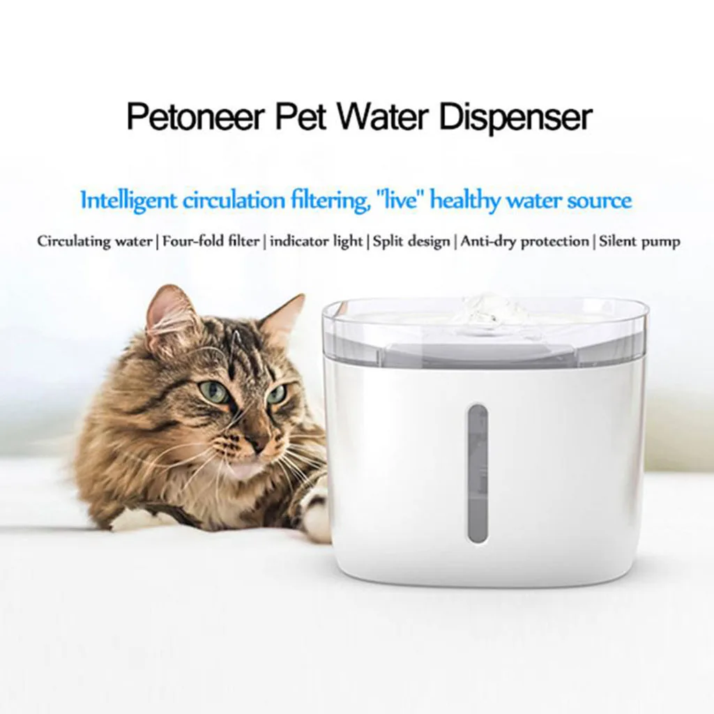 

Cats/Dogs Pet Water Fountain Intelligent Auto Power Off Pump Auto Water Drinking Bowl Drinker Dish Filter