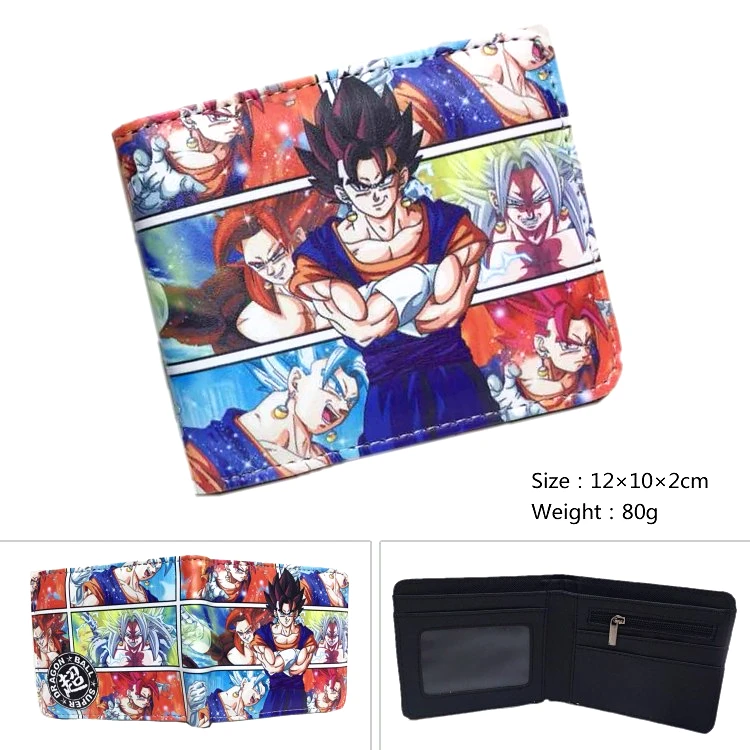 Аниме Dragon Ball Z кошелек Супер Saiyan Goku Vegetto для мальчиков и девочек карман на молнии для монет PU короткий держатель для карт - Цвет: EE