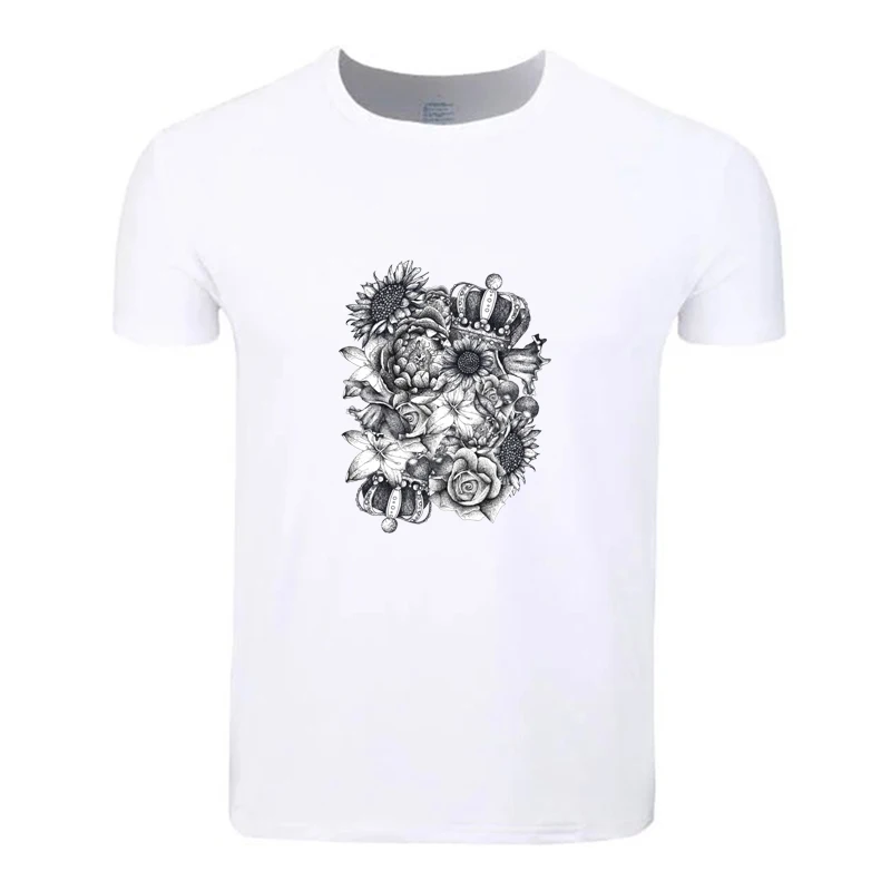 

Floral Deco Cotton Summer O-Neck T-Shirt big size Casual Short Sleeve Men Women Boys Girls T Shirt Tees Kids TShirt
