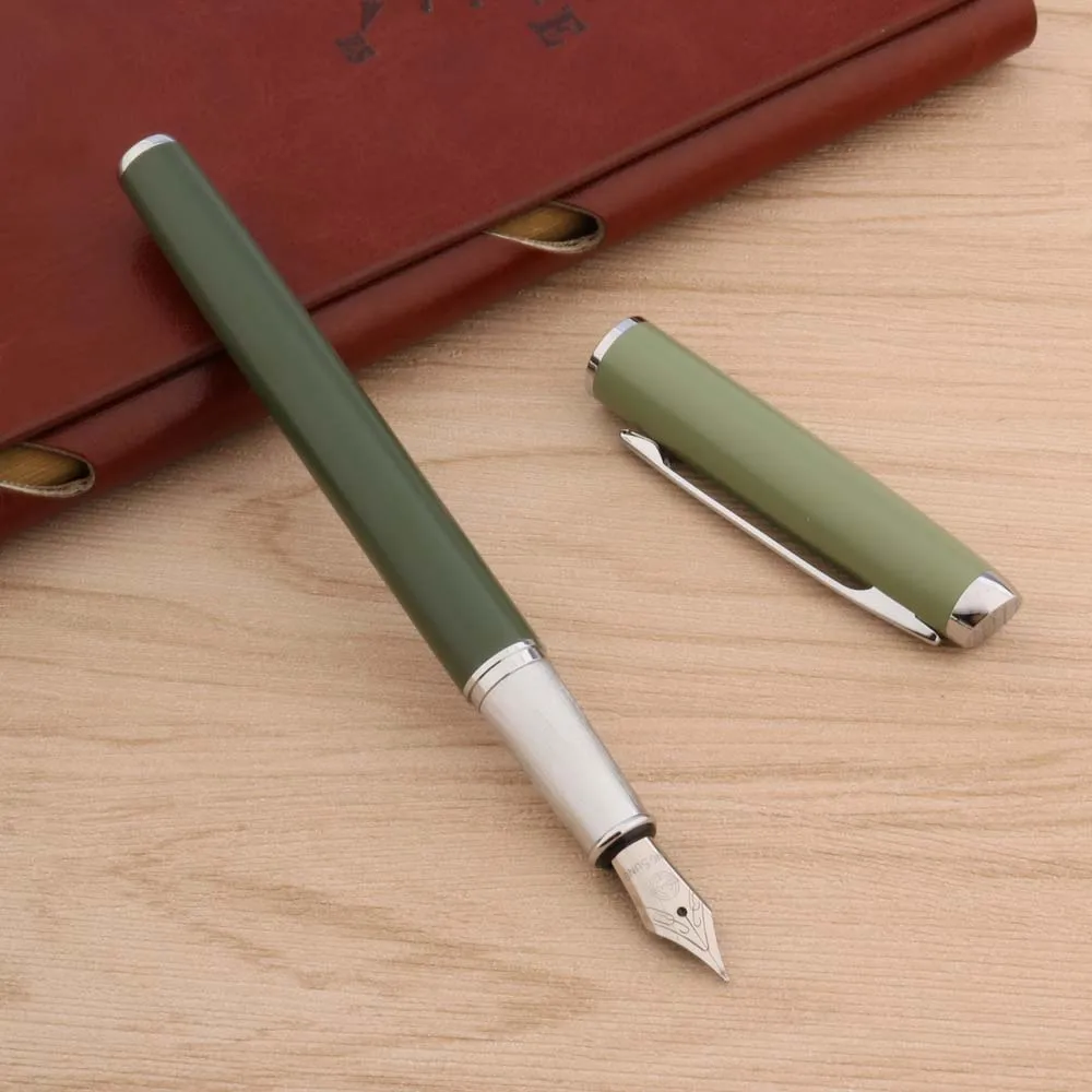 

Новая зеленая перьевая ручка Morandi, Классическая Серебристая высококачественная металлическая деловая офисная фоторучка