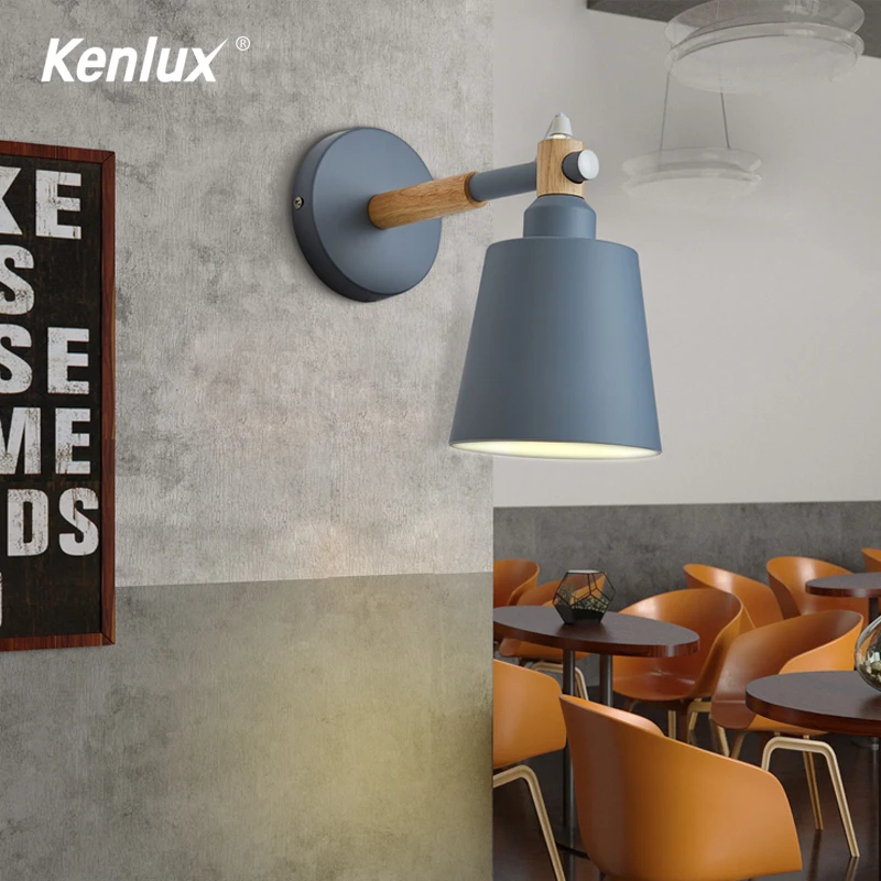 

Nordic Light Solid Wood +Macarons Wall Lamps Bedroom Bedside Aisle LED Wall Light Fashion colorful Wall Lights for Home hotel