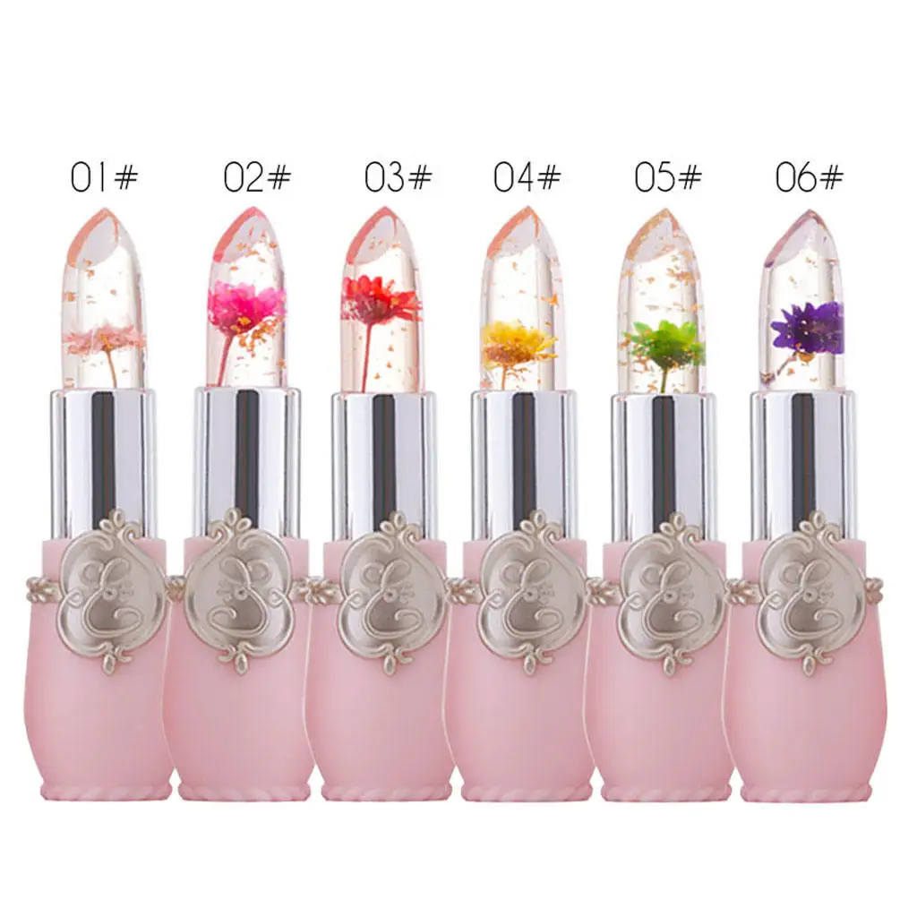 Beauty 1Pc Moisturizer Flower Lipstick Bright Crystal Jelly Gloss Balm Lip Temperature Color Change Waterproof Long Lasting