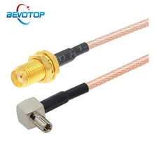 10pcs SMA Female Jack to Right Angle TS9 Male Plug RG316 Pigtail Cable SMA to TS9 Adapter for Huawei e5332 e5776 e5372 3G Modem