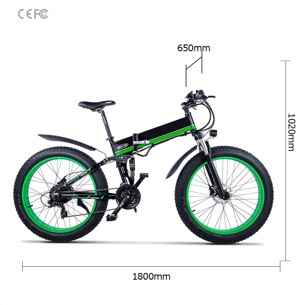 K& J-Green 1000 мощность 48V12. 8AH Снежный велосипед масляный тормоз Алюминиевая Рама складной Электрический горный велосипед электрический велосипед